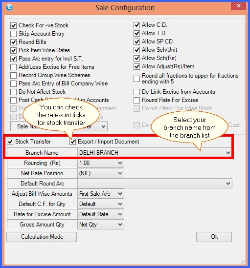 fmcg stock transfer out configuration